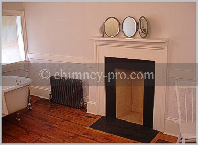  Masonry Fireplace for Colonial Style Bathroom